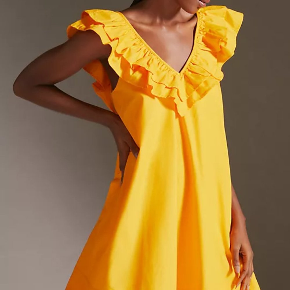 Maeve Ruffle Tunic Mini Dress - Small - Picture 2 of 8